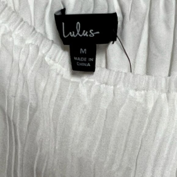 NWT Lulus Always Loving You White Pleated One Shoulder MIDI Dress Sz M Host Pick - Picture 10 of 13